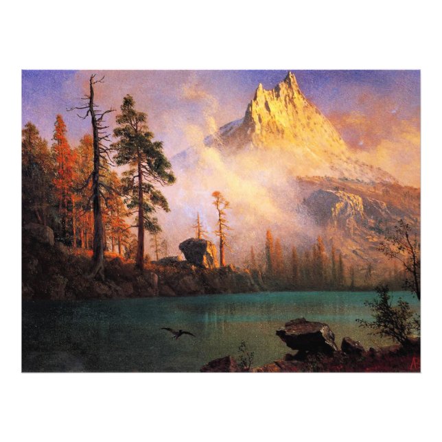 Bierstadt - Bergsee, Kunstmalerei Fotodruck (Vorne)
