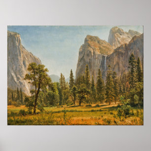 Bierstadt - Brautschleierfall Yosemite Valley Poster