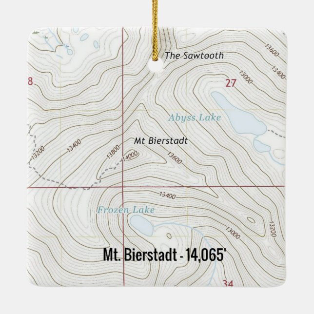 Bierstadt Colorado Fourteener Keramikornament (Rückseite)