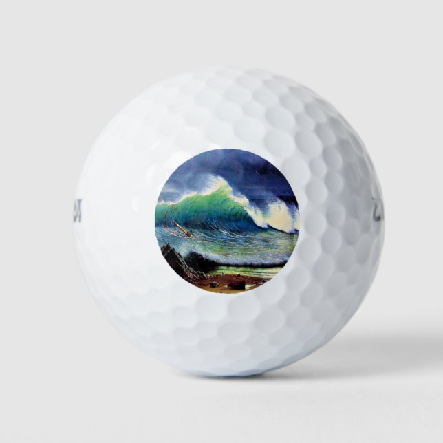 Bierstadt - Die Küste des türkisblauen Meeres Golfball (Vorderseite)