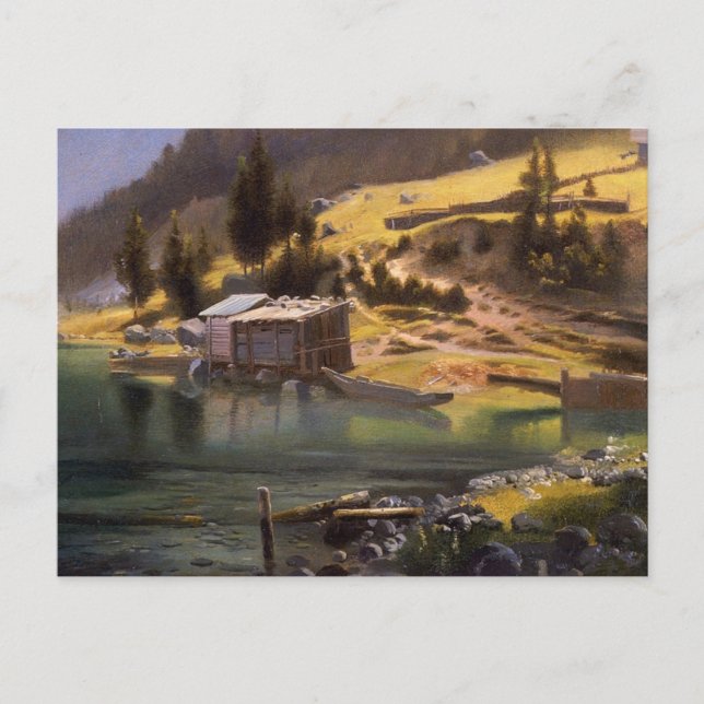 Bierstadt - Fischerei- und Jagdlager, Postkarte (Vorderseite)