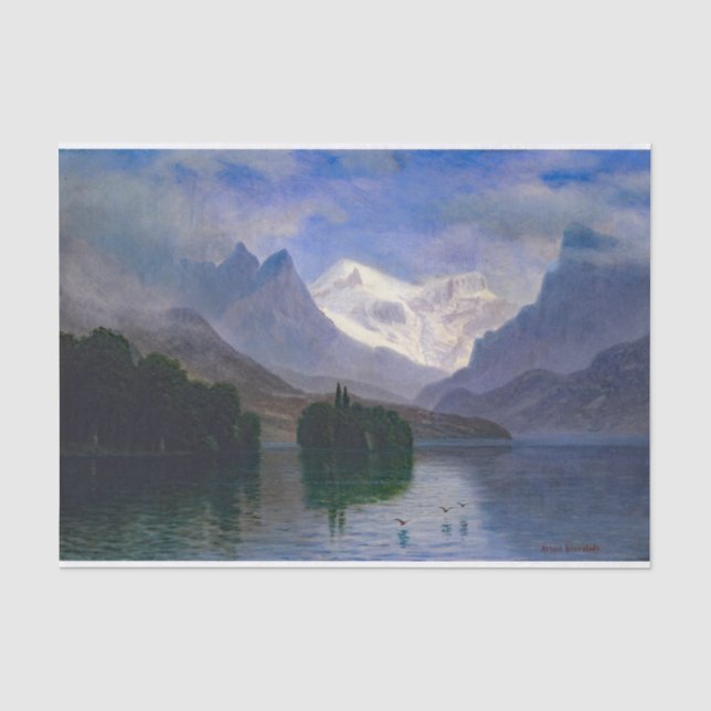 Bierstadt Mountain Scene Painting Seidenpapier (Vorderseite)