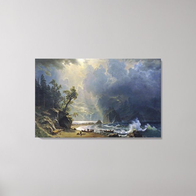 Bierstadt Puget Sound Pacific Coast Painting Leinwanddruck (Vorderseite)