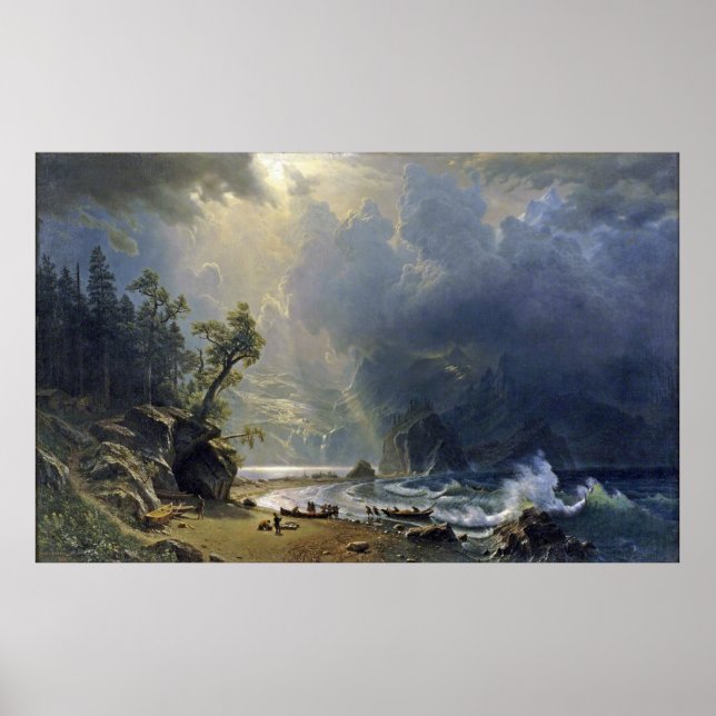 Bierstadt Puget Sound Pacific Coast Painting Poster (Vorne)