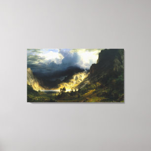Bierstadt Sturm in Rocky Mountains Leinwanddruck