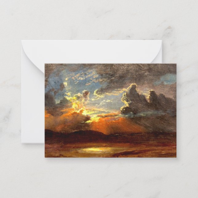 Bierstadt - Sunlit Skies, schöne Landschaftskunst Mitteilungskarte (Vorderseite)
