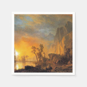 Bierstadt Sunset in der Rockies-Malerei Serviette