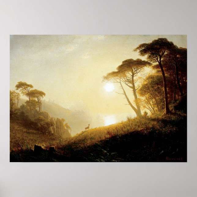 Bierstadt - Szene im Yosemite-Tal Poster (Vorne)