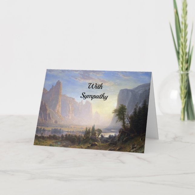 Bierstadt Valley Yosemite Painting Beileid Karte (Vorderseite)