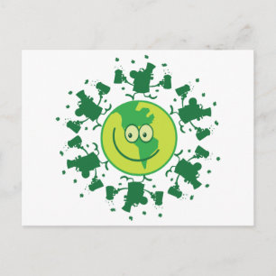 Biertoast am St. Paddy's Day mit Leprechaunen Postkarte