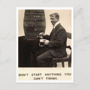 Biertrinken Vintage 1909 Postkarte