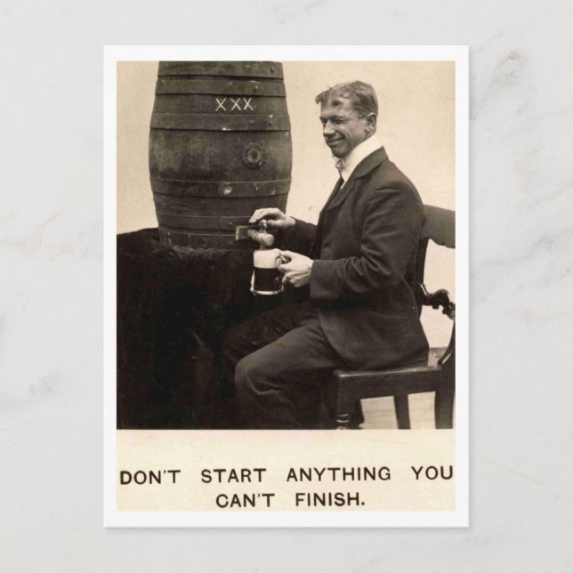 Biertrinken Vintage 1909  Postkarte (Vorderseite)
