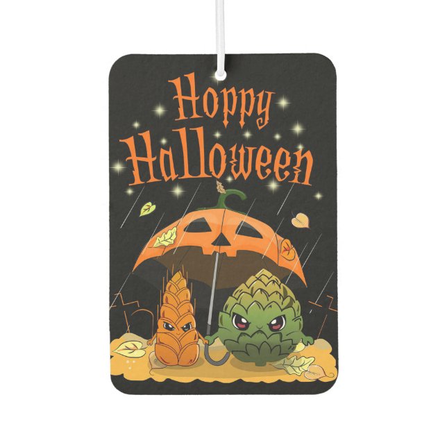 Biertrinker Bierglückliche Halloween Autolufterfrischer (Vorderseite)