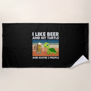 Biertrinker Ich mag Bier und meinen Schildkröten-G Strandtuch
