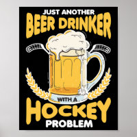 Biertrinker mit einem Hockeyproblem Alkohol trinke