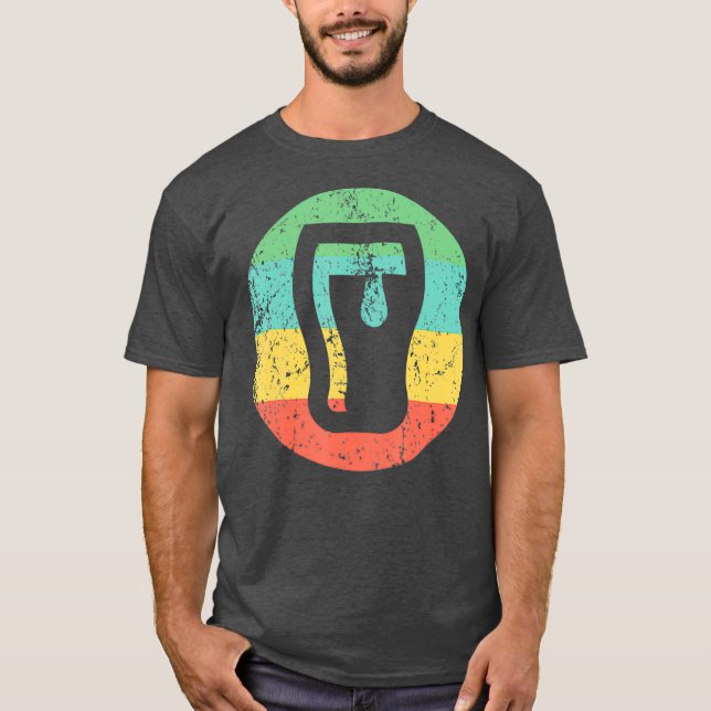 Biertrinker Retro-Bierglas T-Shirt (Vorderseite)