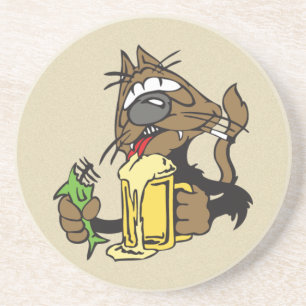 Biertrinkkatze Untersetzer