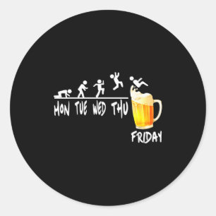 Biertrinkwoche Endlich Freitag Wochenende Bier Tri Runder Aufkleber