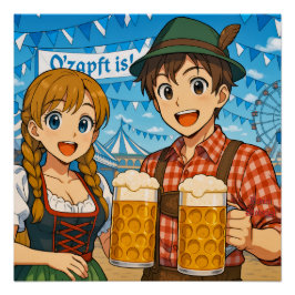 Bierverkostung beim Oktoberfest in München Poster