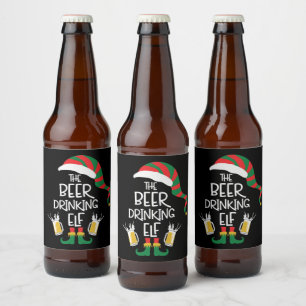 Bierweihnachtself Funny Typografy Holiday Bierflaschenetikett