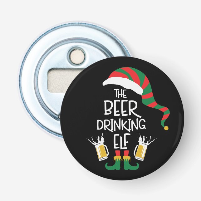 Bierweihnachtself Funny Typografy Personalisiert Flaschenöffner (Vorderseite)