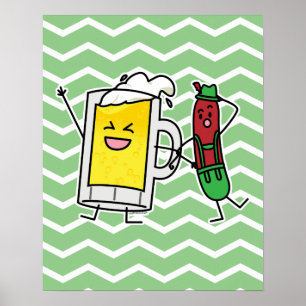 Bierwurst Oktoberfest Oktoberfest Lederhosen Poster