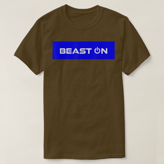 Biest auf Blue Rectangle Gym Motivation Fitness S T-Shirt (Design vorne)