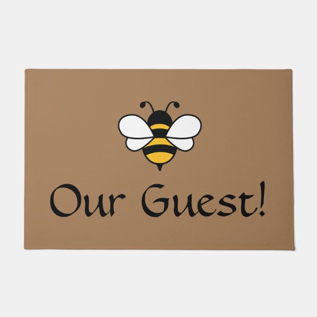 Bieten Sie unseren Gast mit Bienenbild. bearbeitba Fußmatte (Vorderseite)