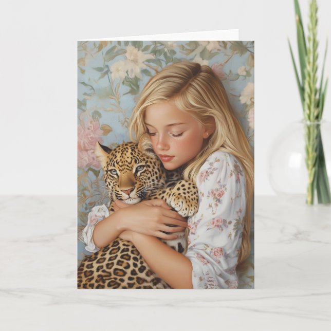 Bieter Embrace mit Leopard Karte (Vorderseite)