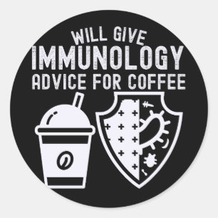 Bietet Immunologieberatung für Kaffee Runder Aufkleber