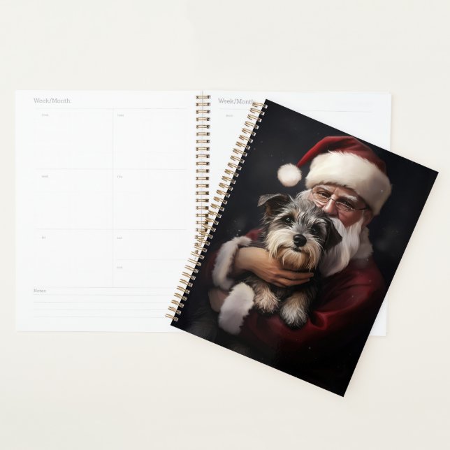 Biewer Terrier Avec Noël Festif Du Père Noël (Devant avec enveloppe)