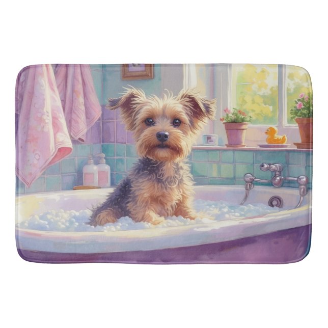 Biewer Terrier Badezeit Ansprechende Badezimmerdek Badematte (Vorderseite)
