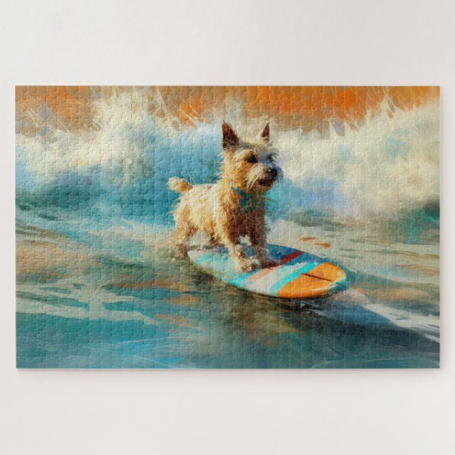 Biewer Terrier Beach Surfmalerei (Horizontal)