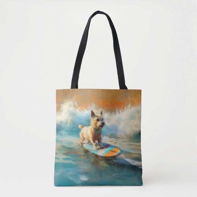 Biewer Terrier Beach Surfmalerei Tasche (Vorderseite)