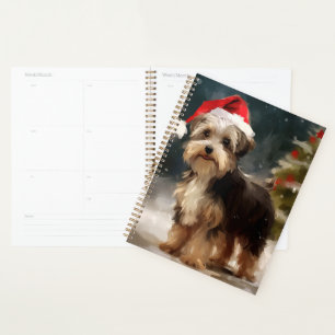Biewer Terrier Chien dans Noël de neige
