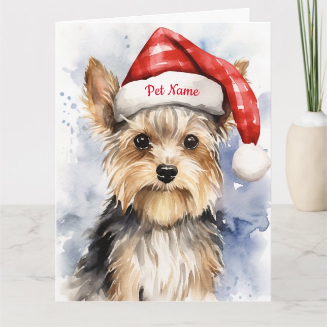 Biewer Terrier Christmas Personalisiert Karte (Vorderseite)