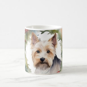Biewer Terrier Christmas Wreath Festive Pup Kaffeetasse