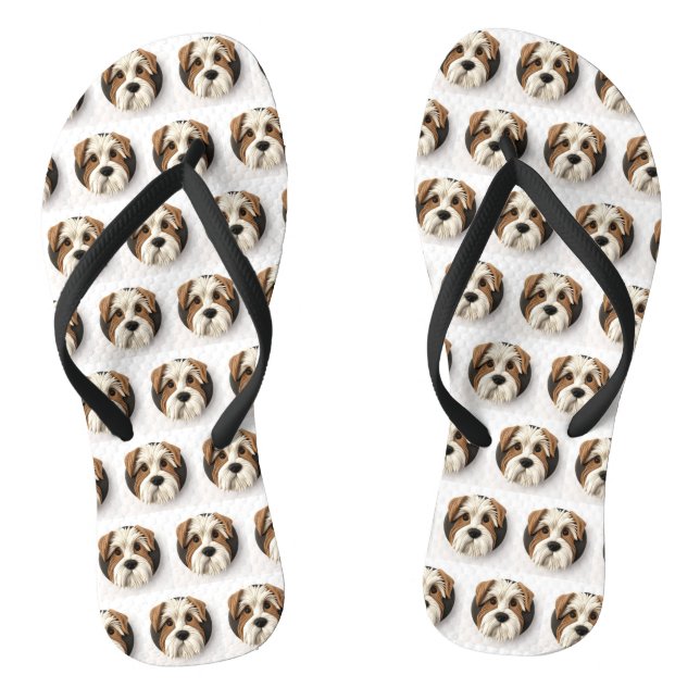 Biewer Terrier Dog 3D Inspiriert Flip Flops (Fußbett)
