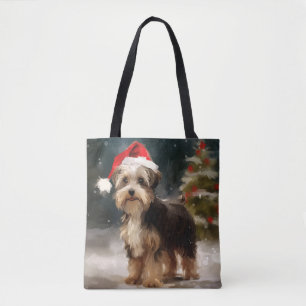 Biewer Terrier Dog in Schneehocht Tasche