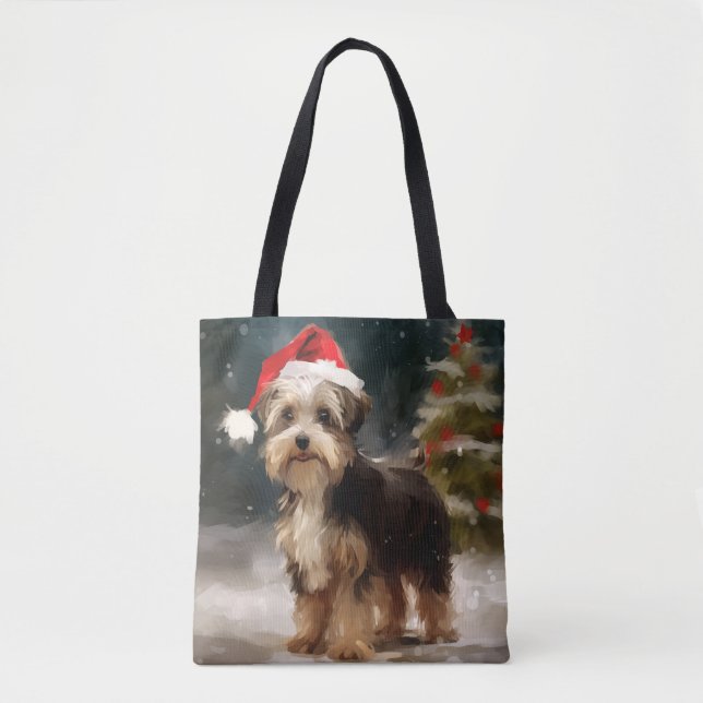 Biewer Terrier Dog in Schneehocht Tasche (Vorderseite)