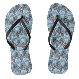 Biewer Terrier Dog Riding Motorrad Weihnachten Flip Flops