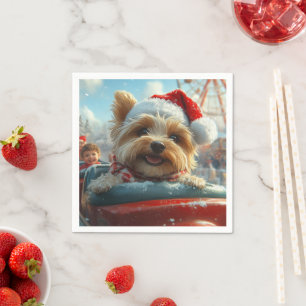 Biewer Terrier Dog Roller Untersetzer Weihnachten Serviette