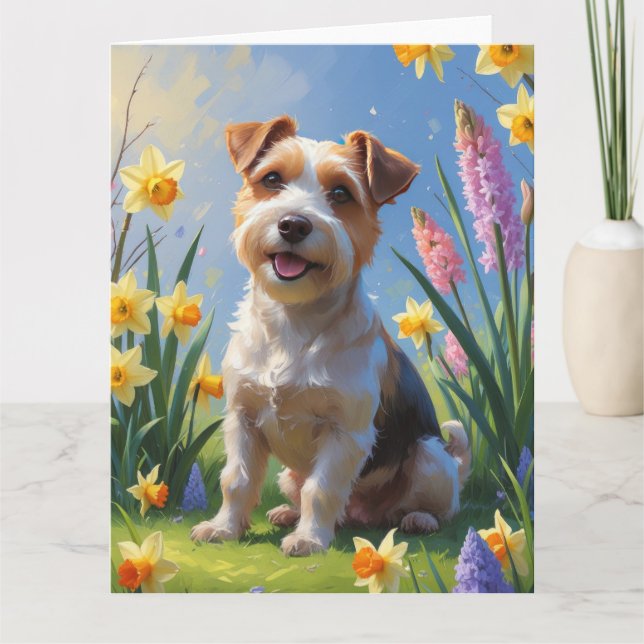 Biewer Terrier Dog Spring Blumen Malerei Karte (Vorderseite)