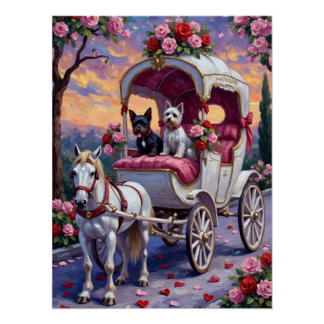 Biewer Terrier Dog Valentine's Day Poster (Vorderseite)