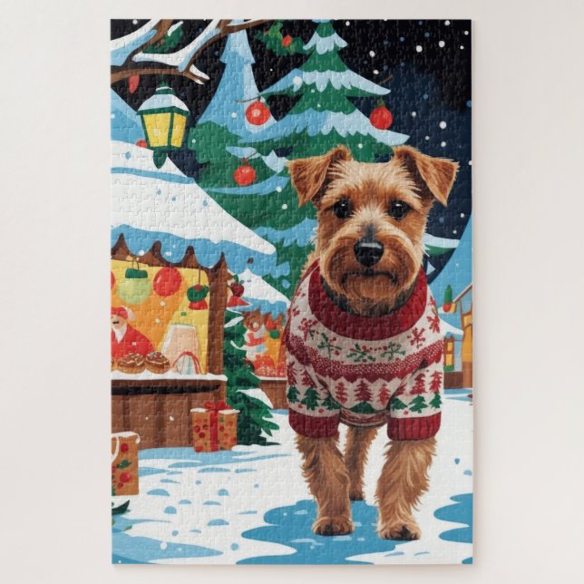 Biewer Terrier Dogs Christmas Snow Holiday (Vertikal)