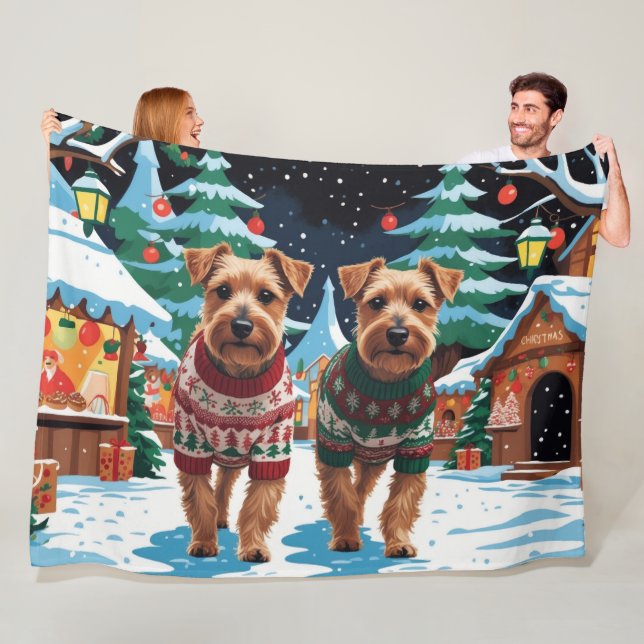 Biewer Terrier Dogs Christmas Snow Holiday Fleecedecke (Beispiel)