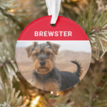 Biewer Terrier Dog's Name and Foto Christmas Ornament<br><div class="desc">Weihnachten ist ohne ein Ornament auf dem Baum für den Familienhund nicht zu Ende! Fügen Sie ihr Foto und ihren Namen zu diesem niedlichen Biewer Terrier Hund Rasse spezifischen Themen zweiseitig Zierdekoration.</div>