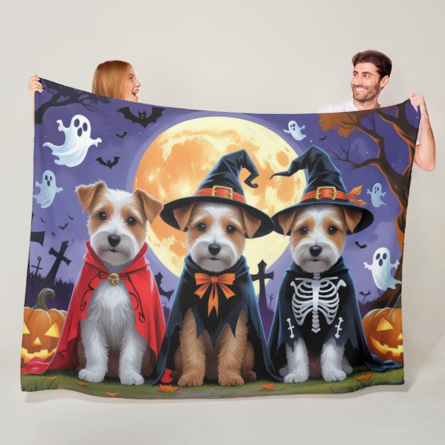 Biewer Terrier Dogs Pumpkin Halloween Funny Fleecedecke (Beispiel)