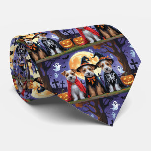 Biewer Terrier Dogs Pumpkin Halloween Funny Krawatte