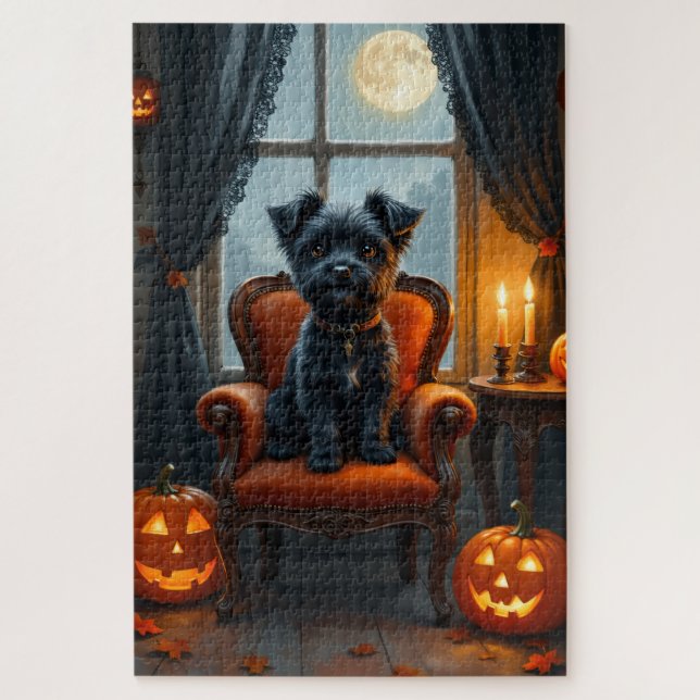 Biewer Terrier Gothic Victorian Halloween Kunst (Vertikal)